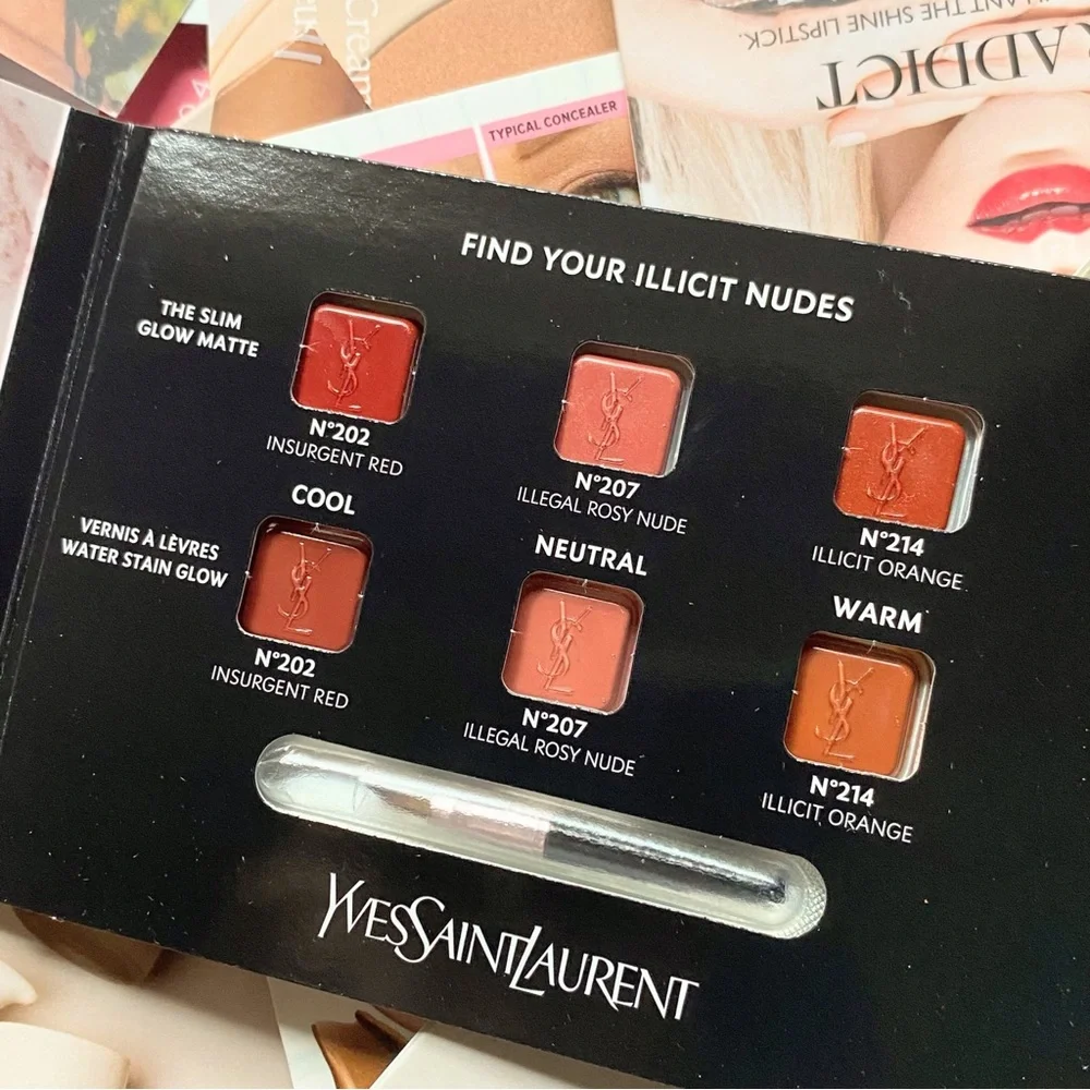 YSL Illicit Nudes Lip Set Sun Glow Matte & Water Stain glow